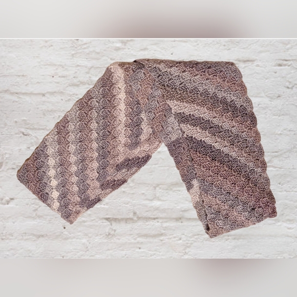 Handmade purple/pink family crocheted infinity scarf soft & shimmering - Picture 1 of 2
